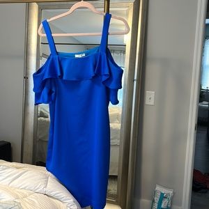 royal blue off shoulder or with straps dress